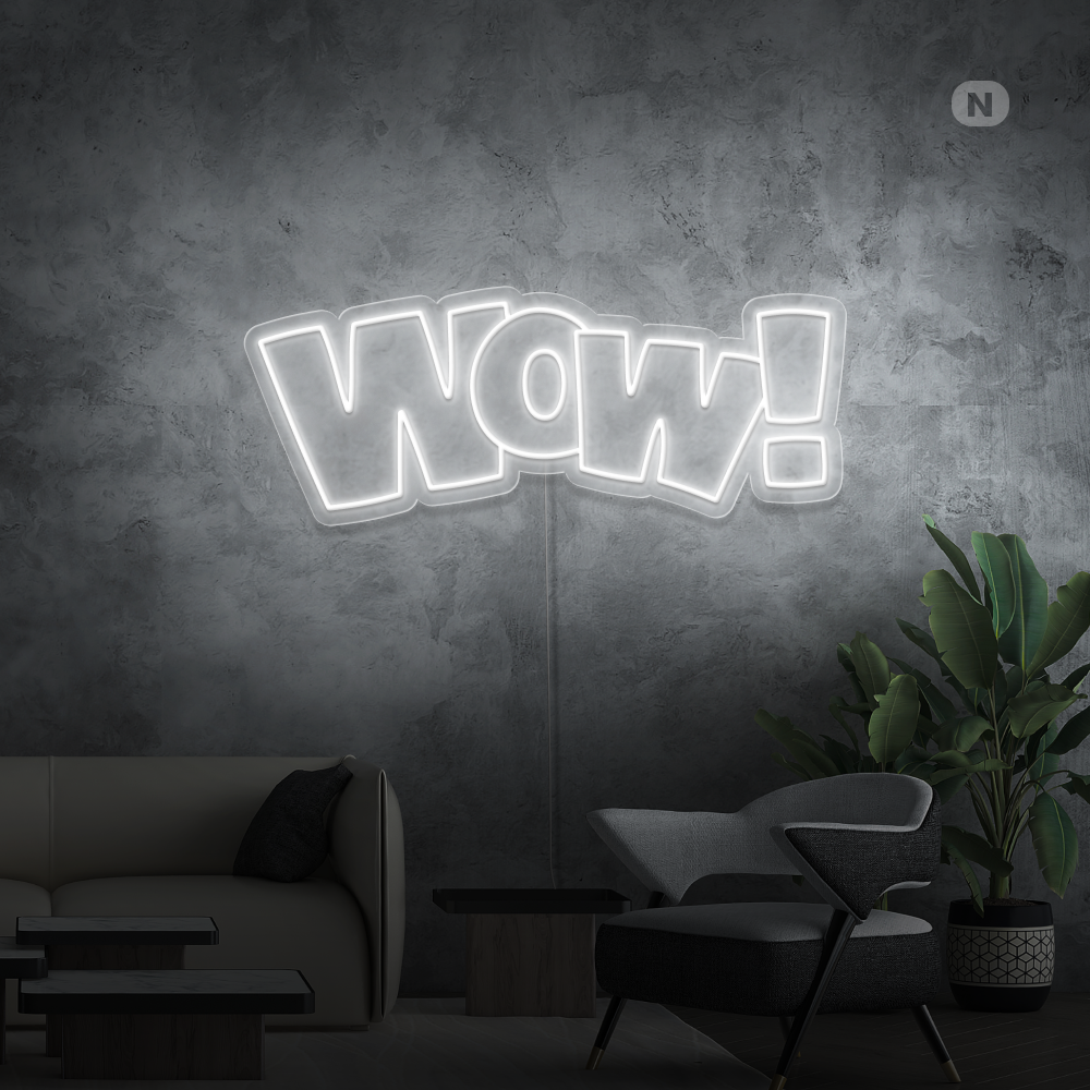 Neon Schild Wow!