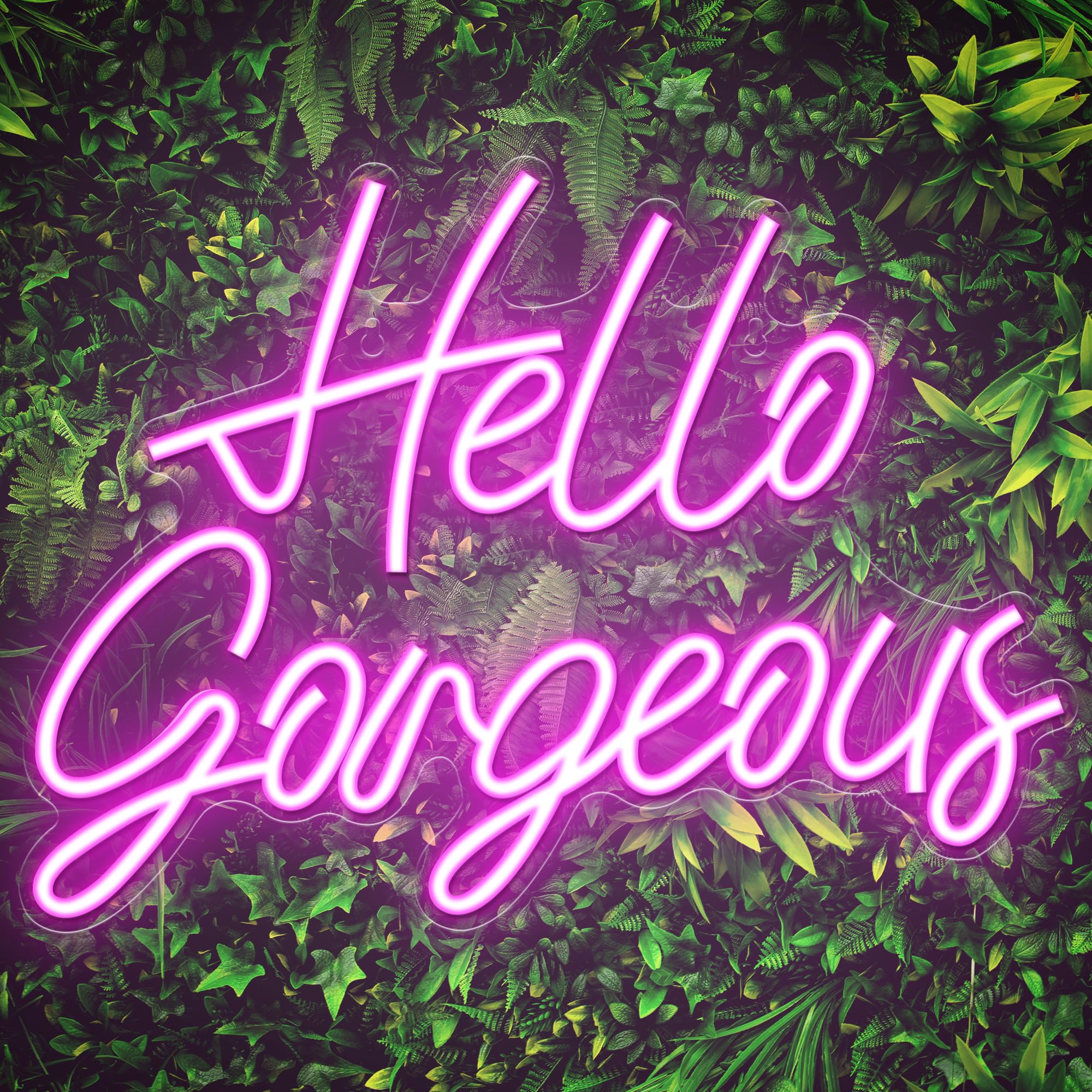 „Hello Gorgeous“-Neonschilder für die Wanddekoration