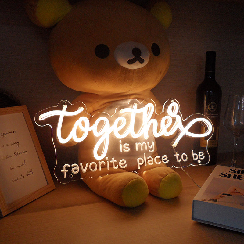 "Together Is My Favorite Place To Be" Mini Neonschrift