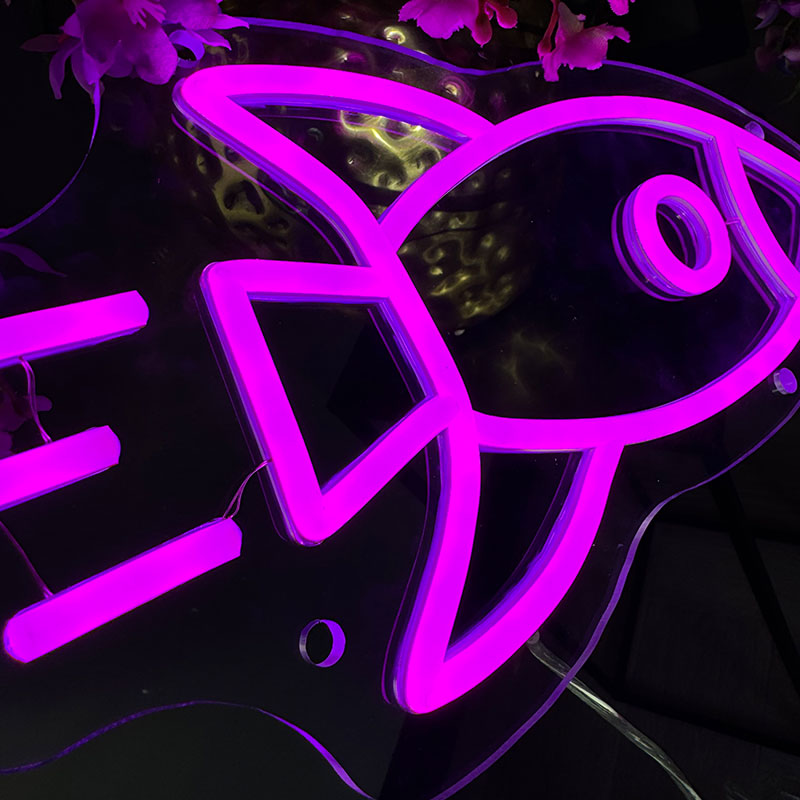 Neon Schild Rakete