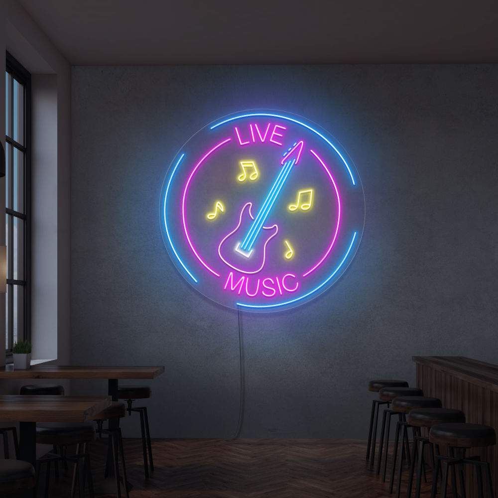 Neon Schild Live Music