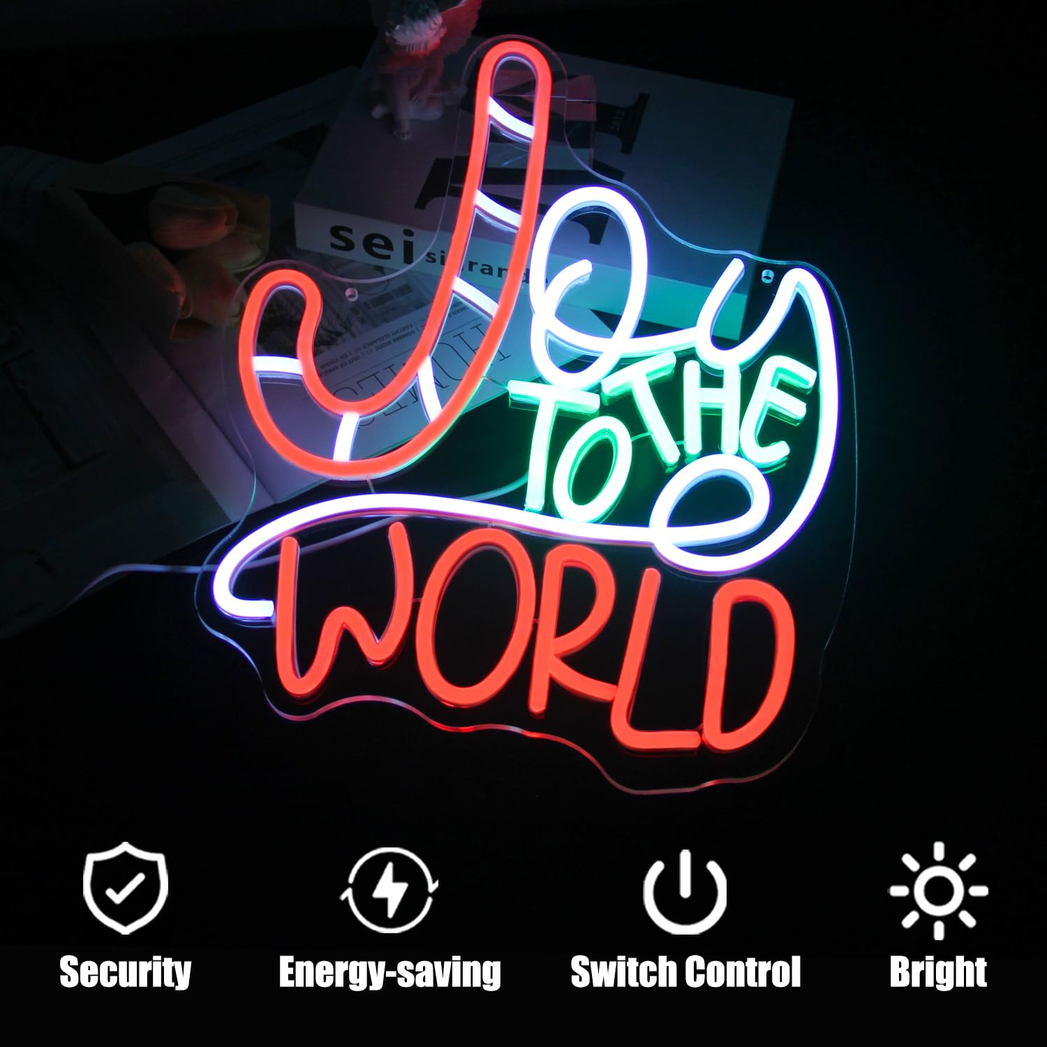 Joy To The World Neon Sign – Weihnachtliche LED-Deko mit festlichem Flair