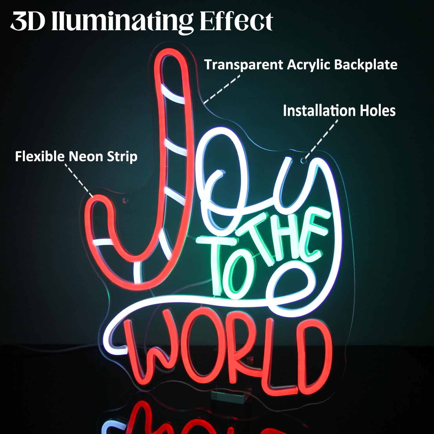 Joy To The World Neon Sign – Weihnachtliche LED-Deko mit festlichem Flair
