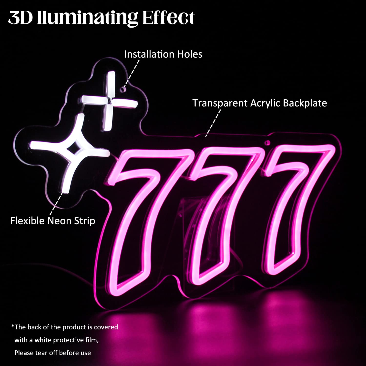 777 Neon Sign – Glücksbringer LED-Deko für Zuhause & Büro