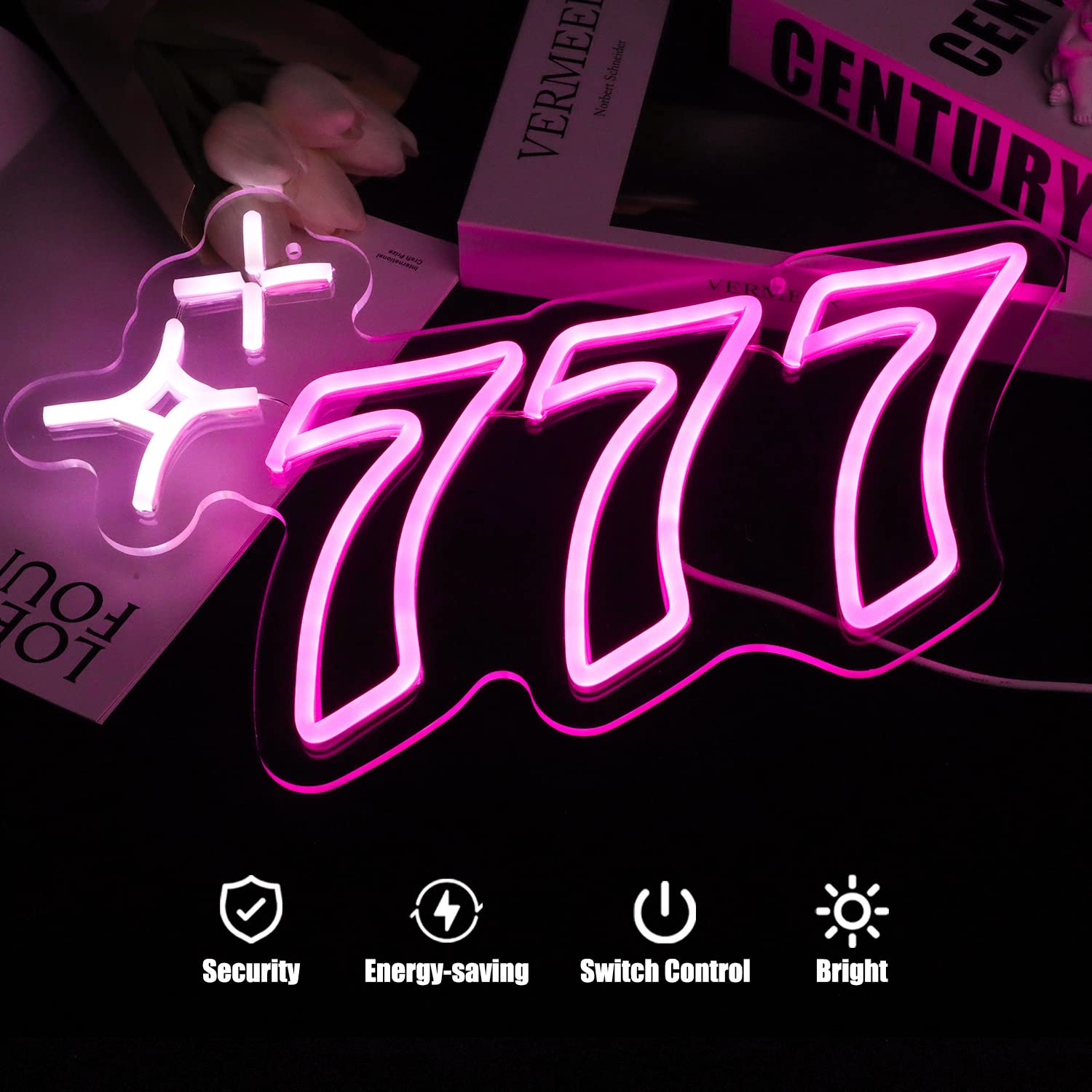 777 Neon Sign – Glücksbringer LED-Deko für Zuhause & Büro