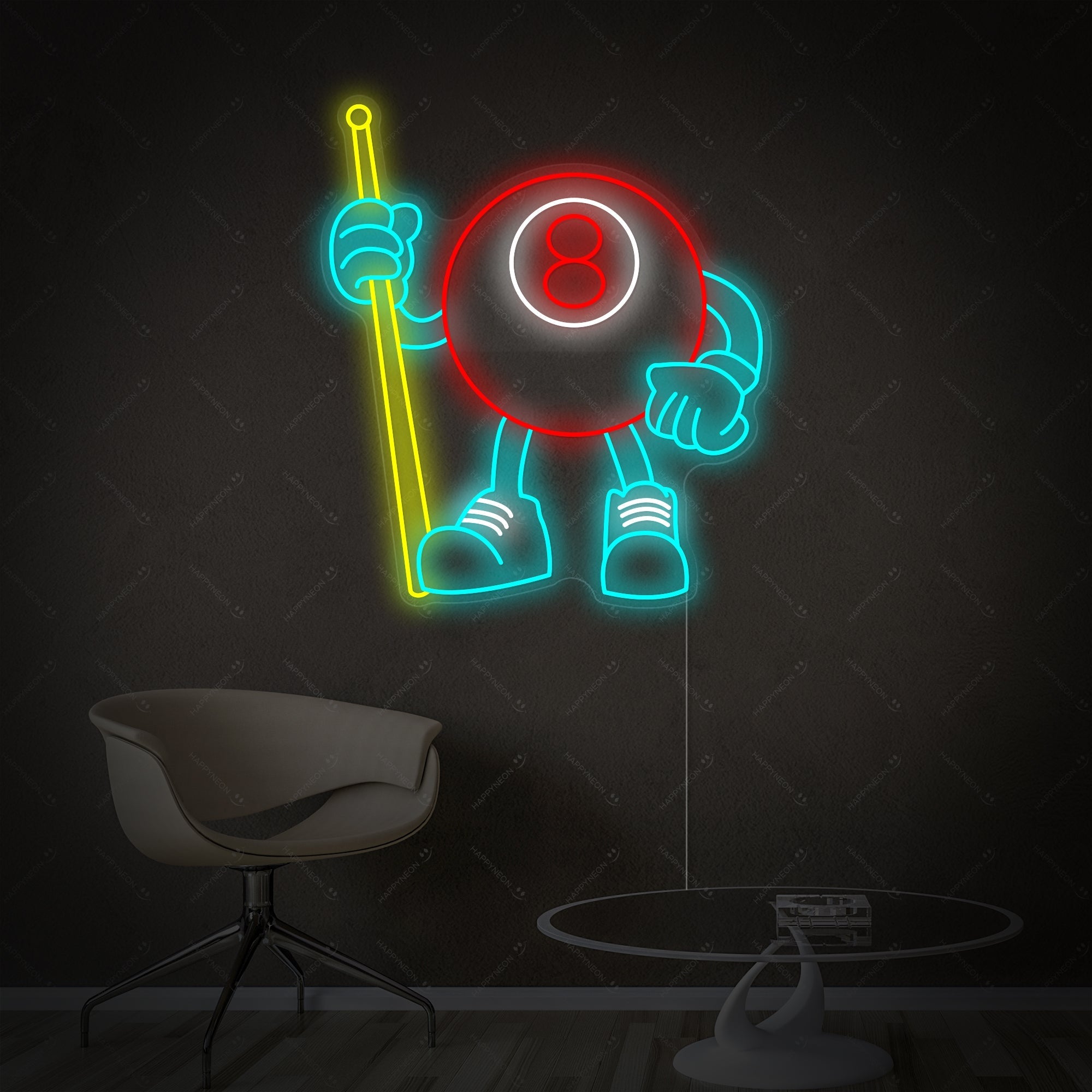 "8-Ball-Billard" Neonschild, Billard Leuchtreklame, Pool Leuchtschild