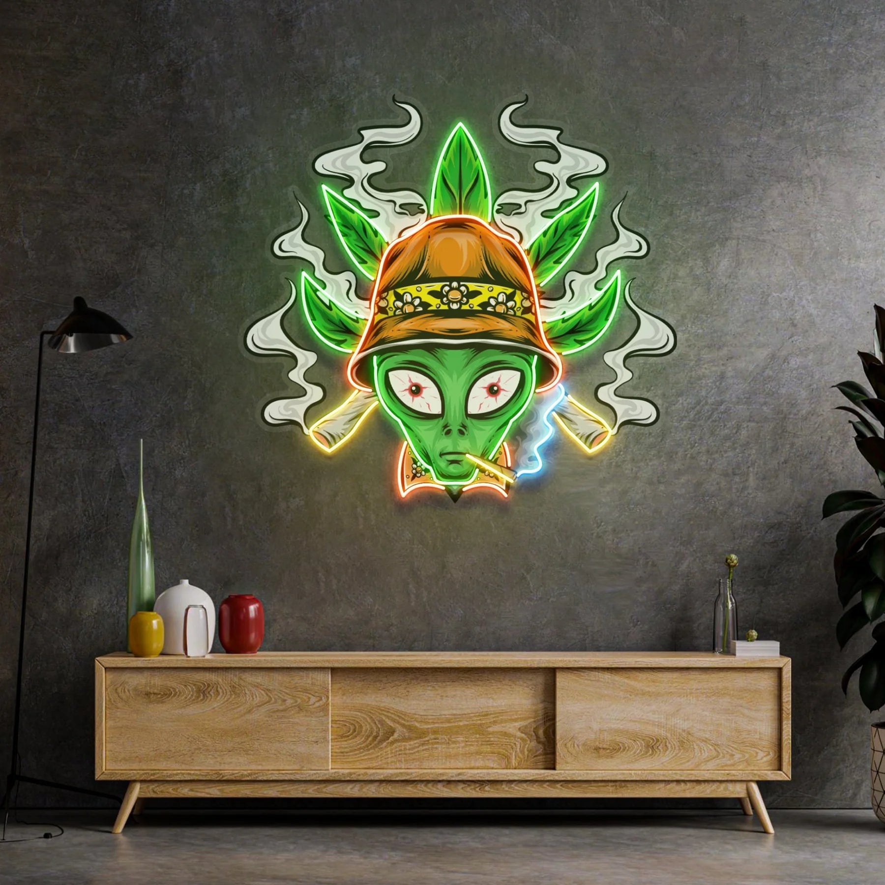Addict Alien LED Leuchtreklame Licht Pop Art
