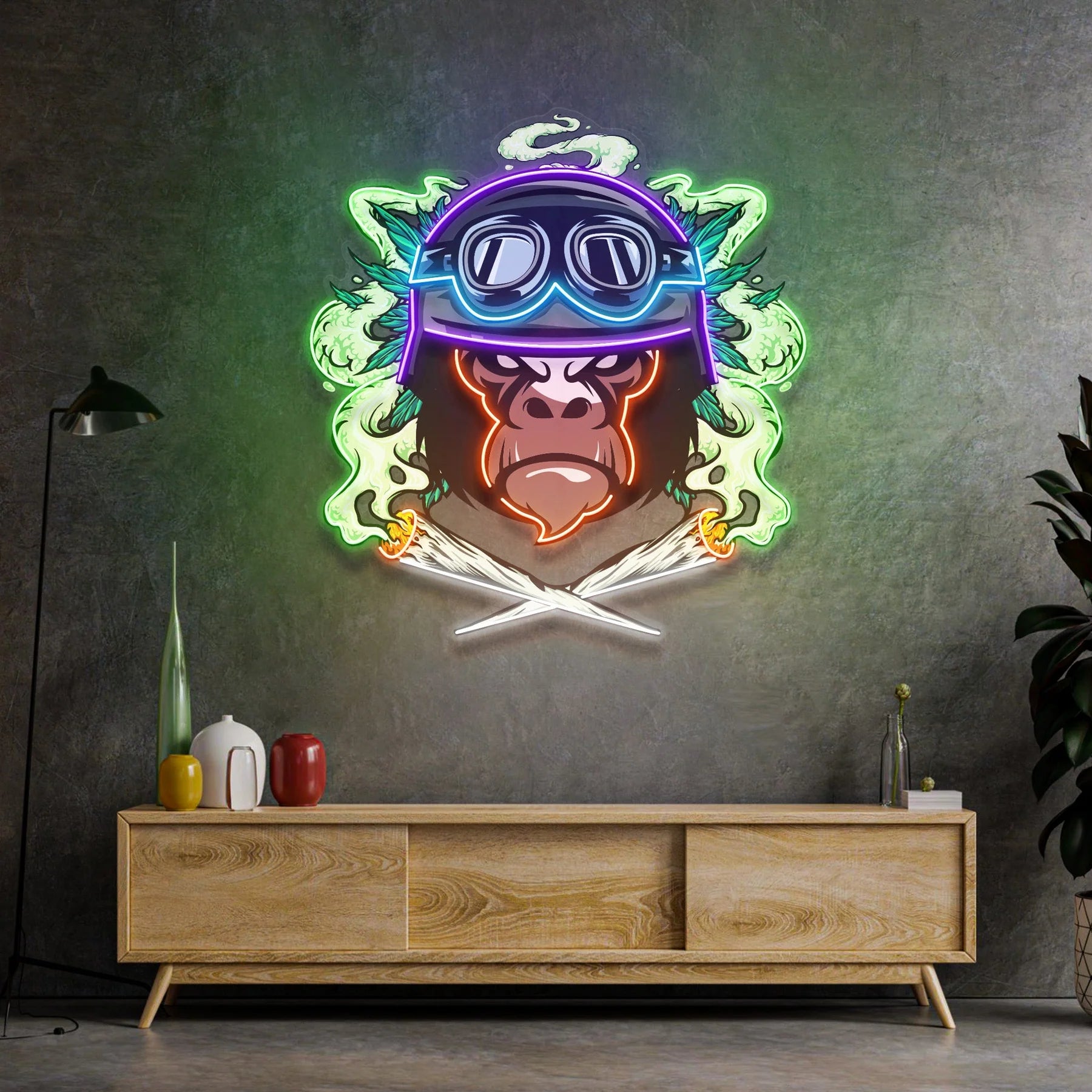 Affensoldat LED Neonschild Licht Pop Art