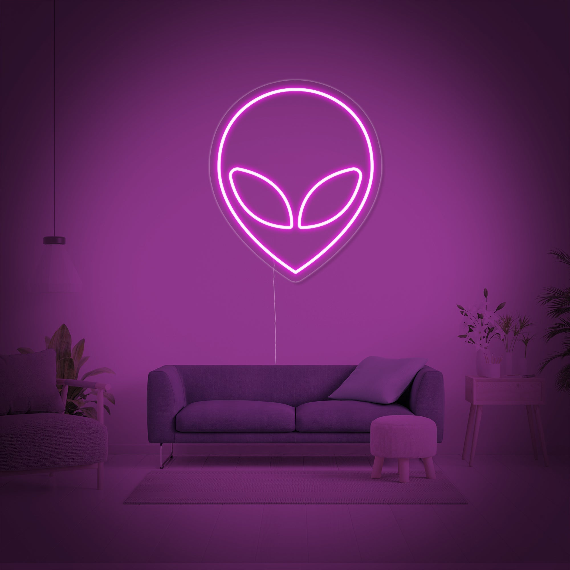 "Außerirdische" Neonschrift