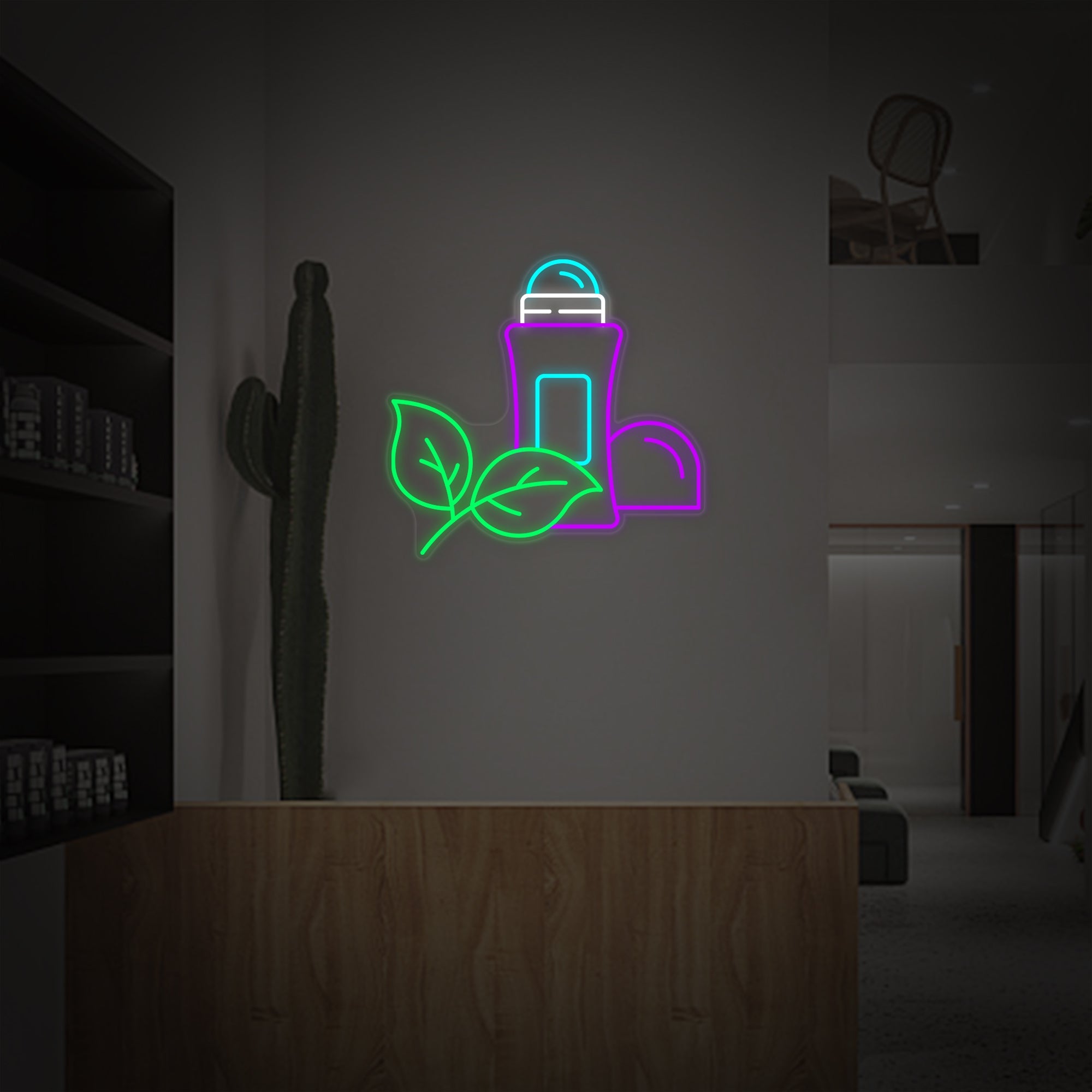 "Antitranspirant-Schönheitssalon" Neonschrift