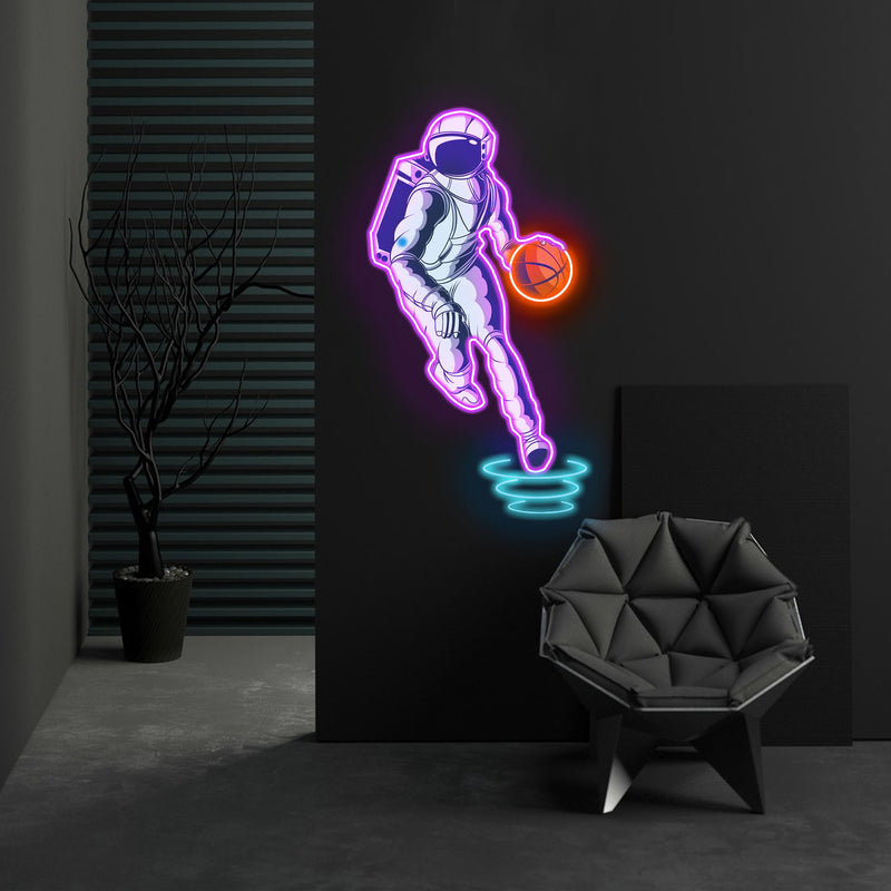 Astro Baller Neon Acryl Kunstwerk
