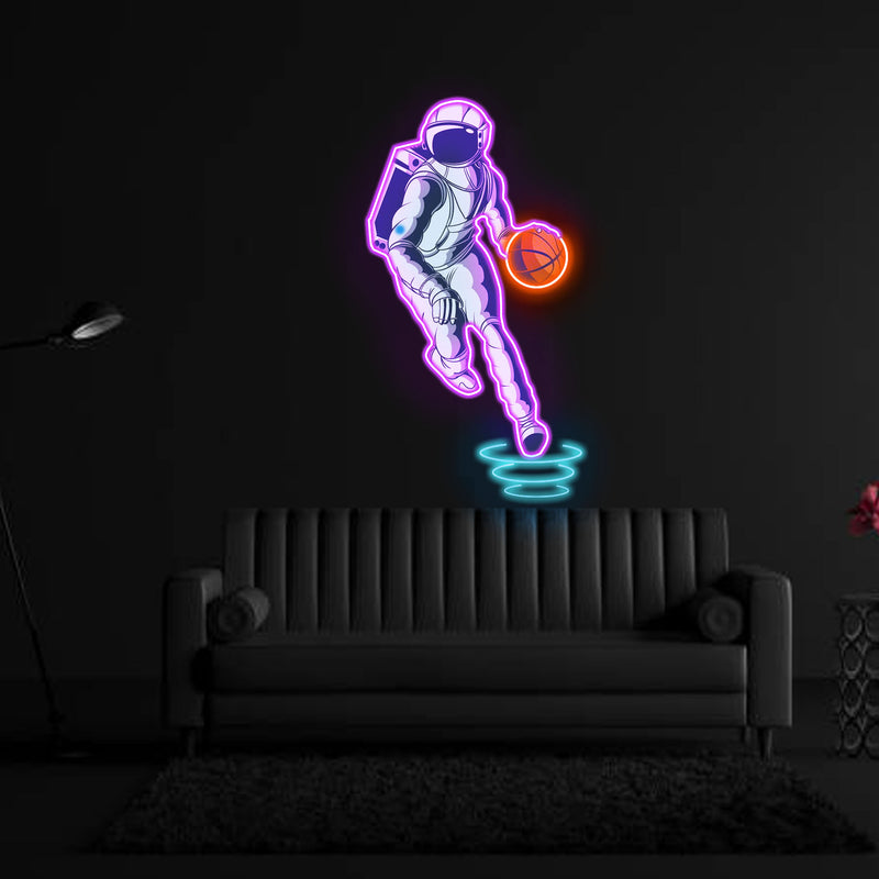 Astro Baller Neon Acryl Kunstwerk
