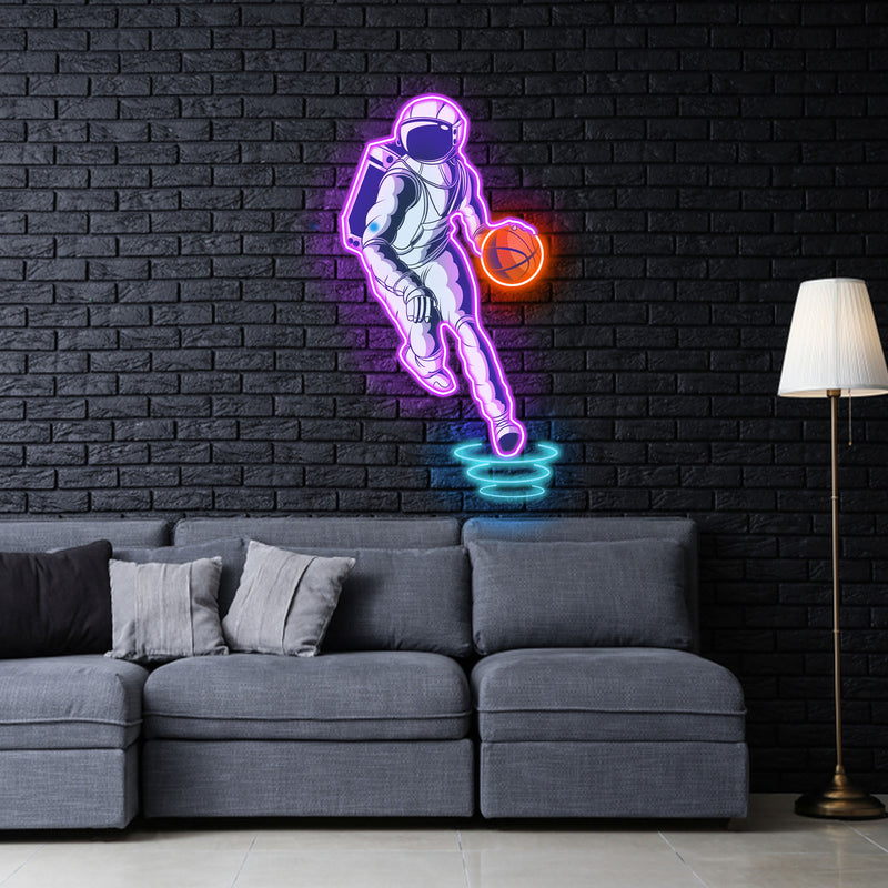 Astro Baller Neon Acryl Kunstwerk