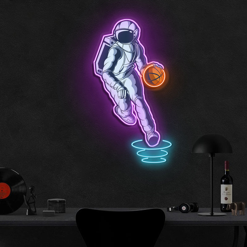 Astro Baller Neon Acryl Kunstwerk