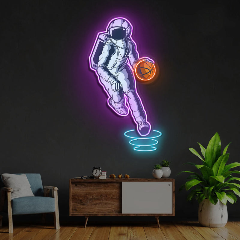 Astro Baller Neon Acryl Kunstwerk