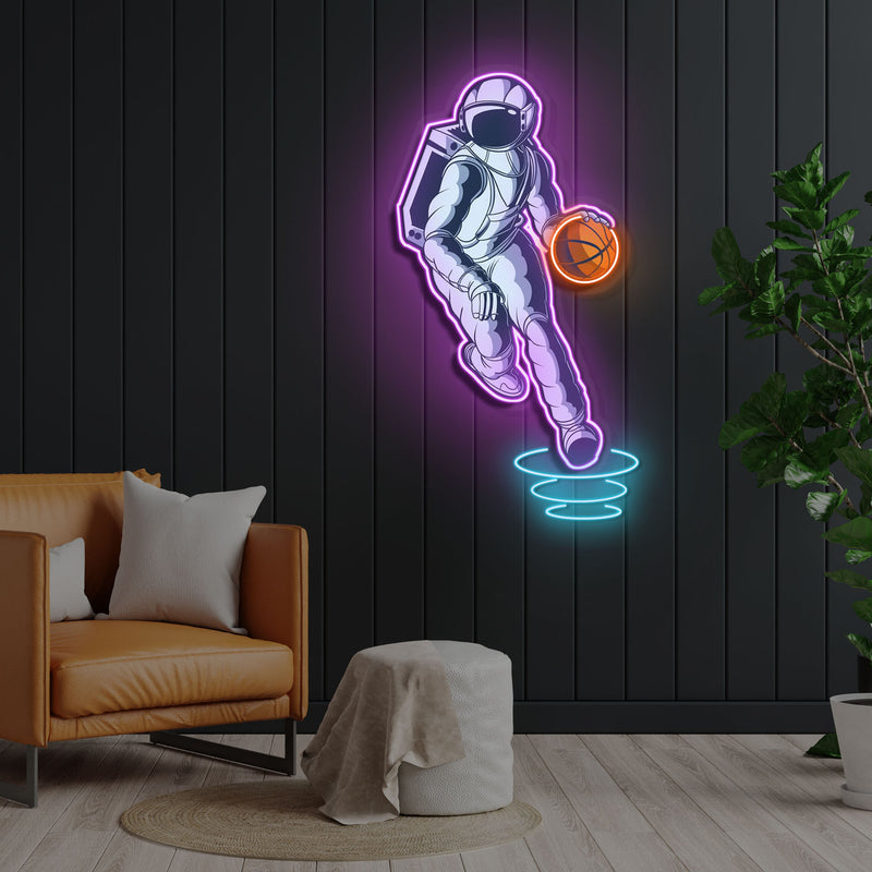 Astro Baller Neon Acryl Kunstwerk
