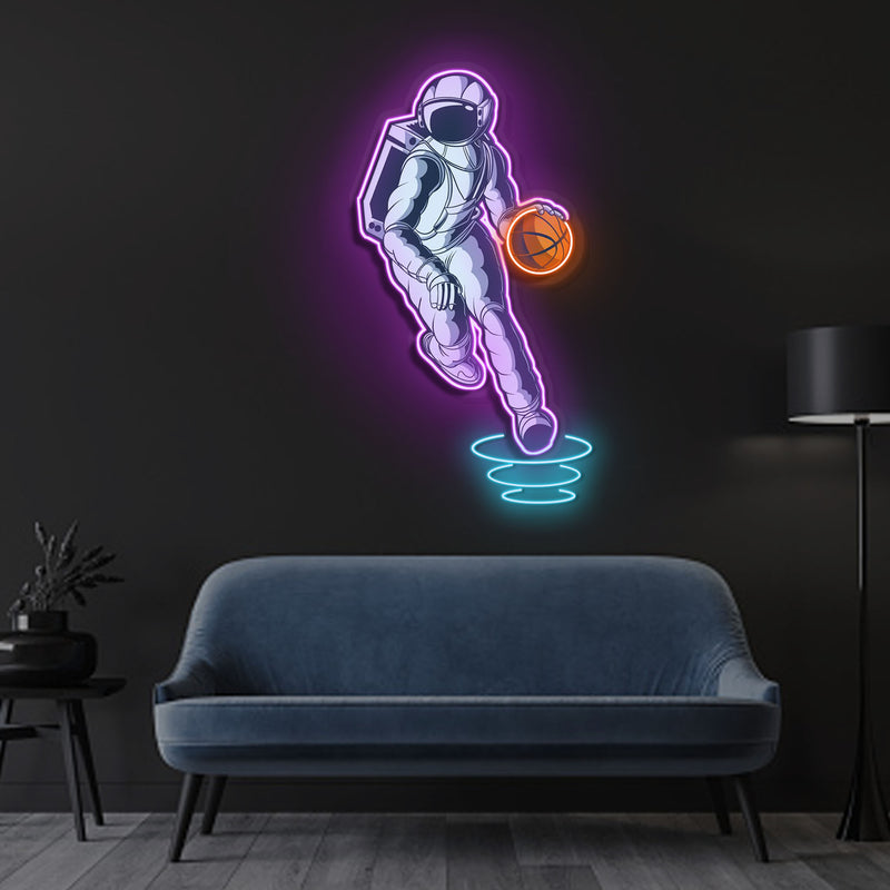 Astro Baller Neon Acryl Kunstwerk