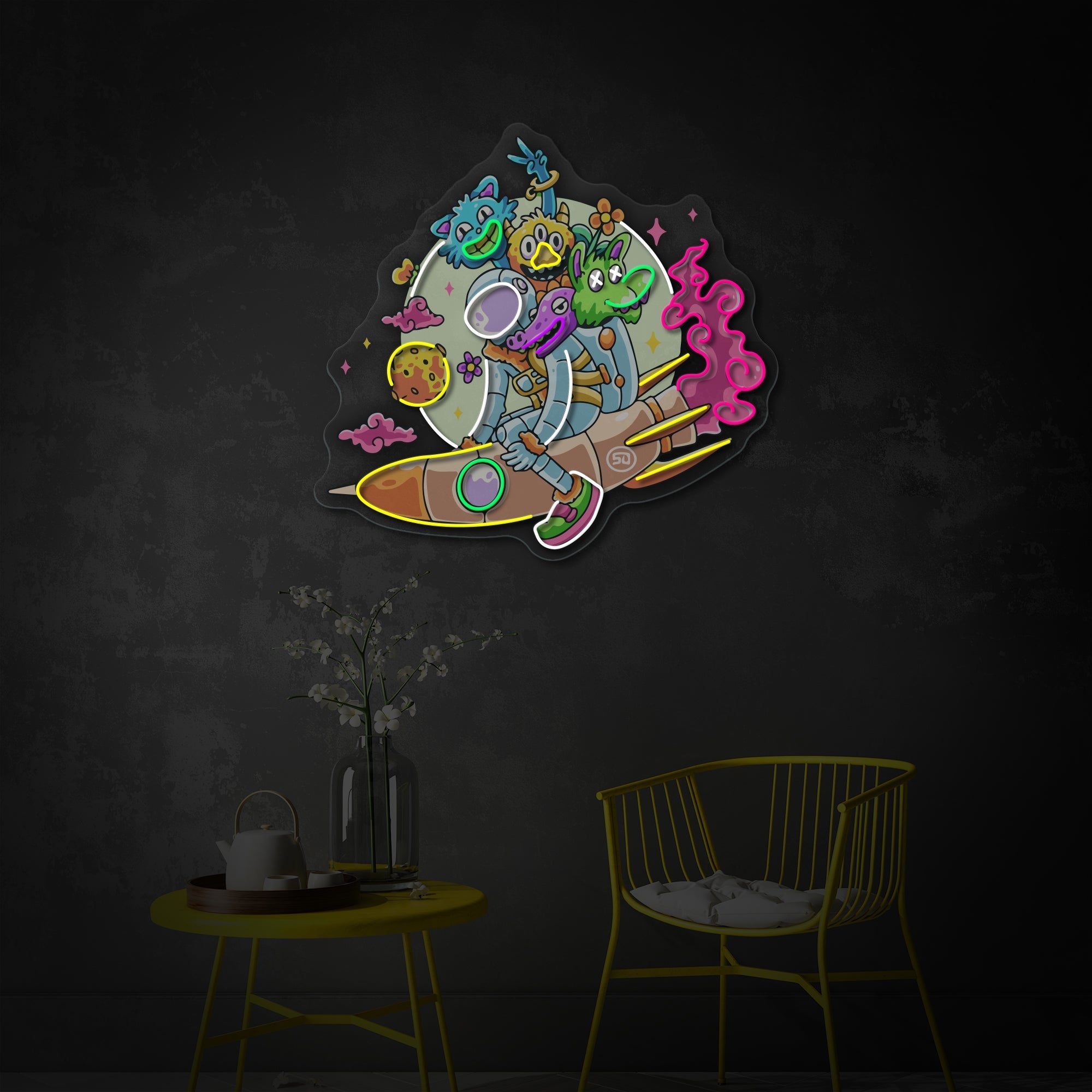 "Astronaut, Raumfahrt" UV-bedruckt LED-Neonschild