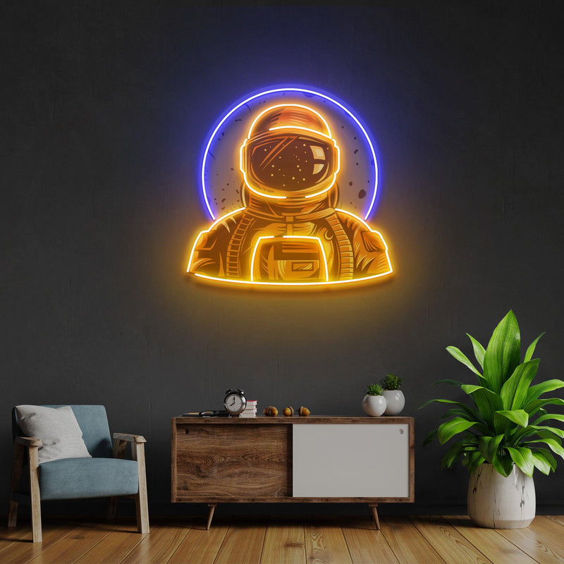 Astronauten Abzeichen, LED Neon Acryl Kunstwerk