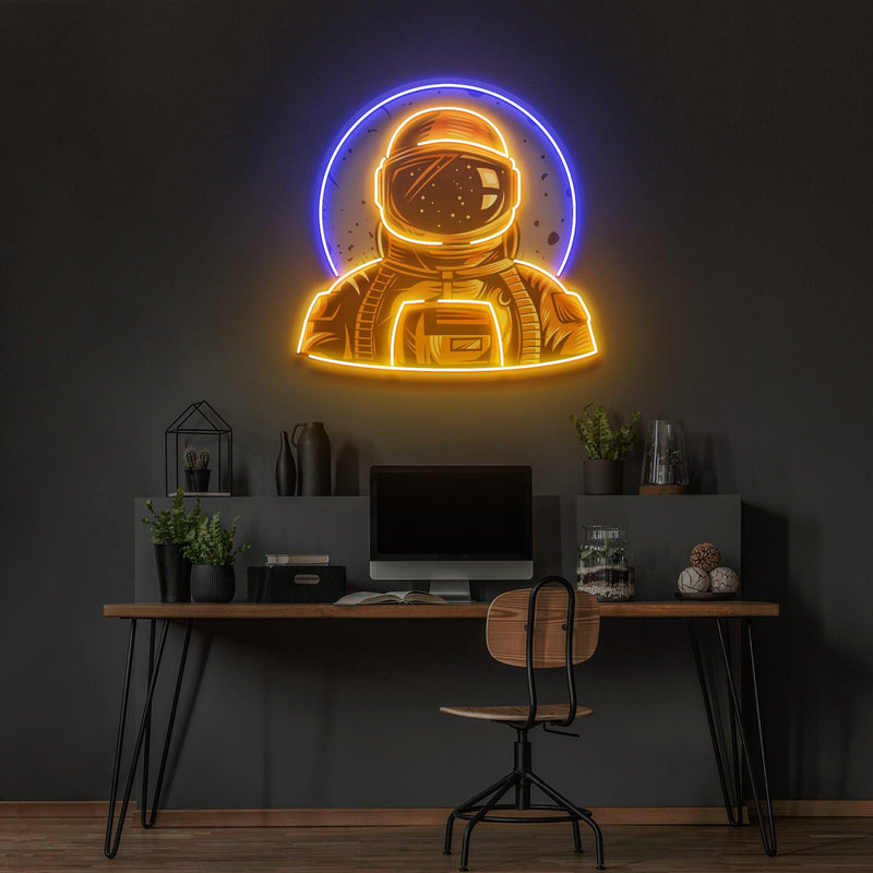 Astronauten Abzeichen, LED Neon Acryl Kunstwerk