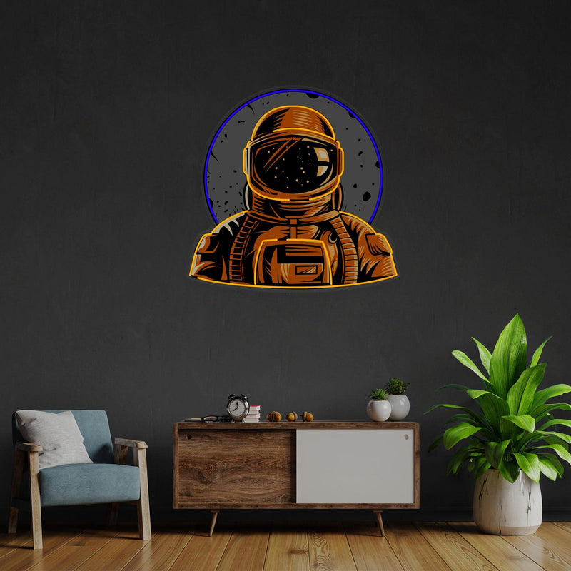 Astronauten Abzeichen, LED Neon Acryl Kunstwerk