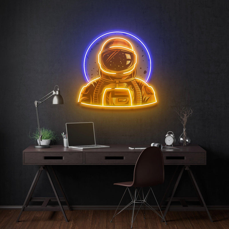 Astronauten Abzeichen, LED Neon Acryl Kunstwerk