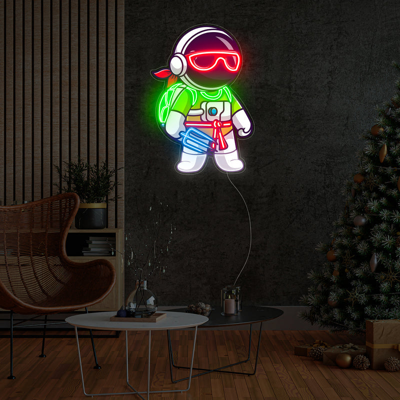 Astronaut Ninja LED Neon Acryl Kunstwerk