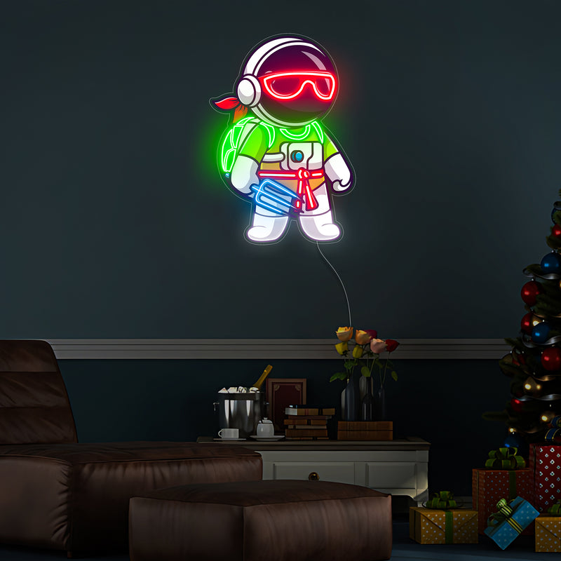 Astronaut Ninja LED Neon Acryl Kunstwerk