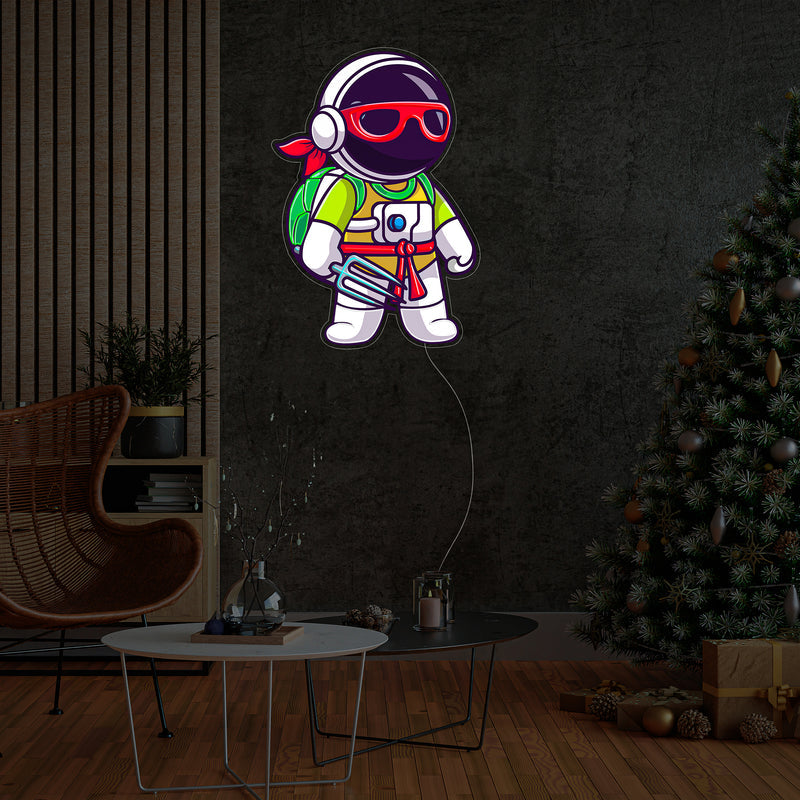 Astronaut Ninja LED Neon Acryl Kunstwerk