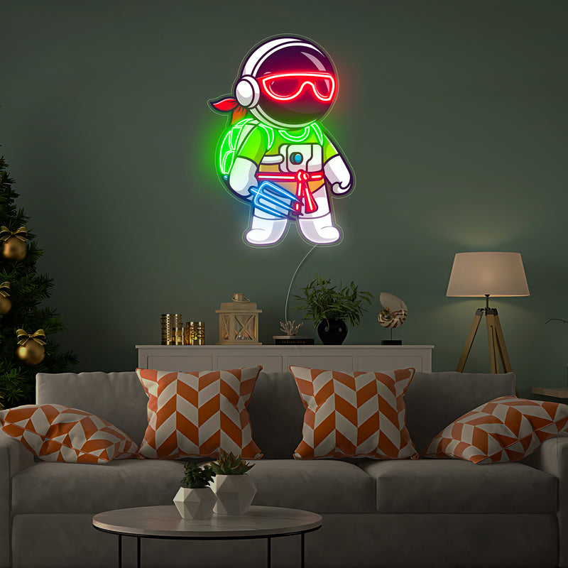 Astronaut Ninja LED Neon Acryl Kunstwerk