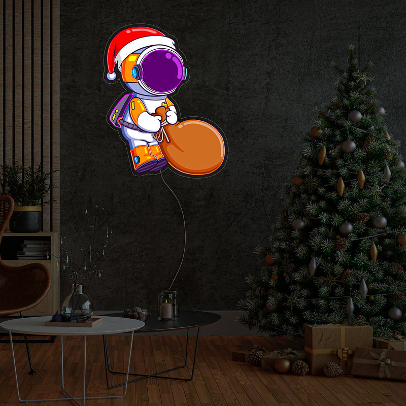 Astronaut Weihnachten 2 LED Neon Acryl Kunstwerk