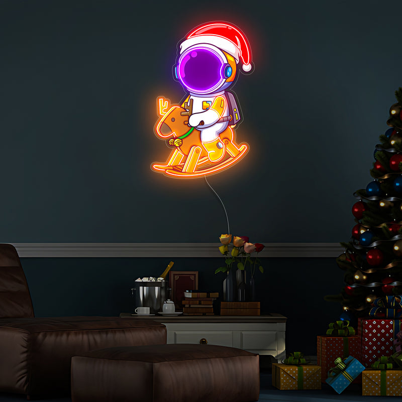 Astronaut Weihnachten 4 LED Neon Acryl Kunstwerk