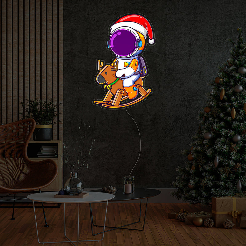 Astronaut Weihnachten 4 LED Neon Acryl Kunstwerk