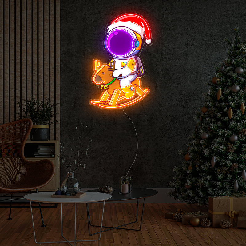 Astronaut Weihnachten 4 LED Neon Acryl Kunstwerk