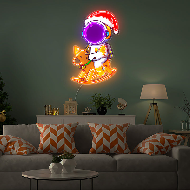 Astronaut Weihnachten 4 LED Neon Acryl Kunstwerk