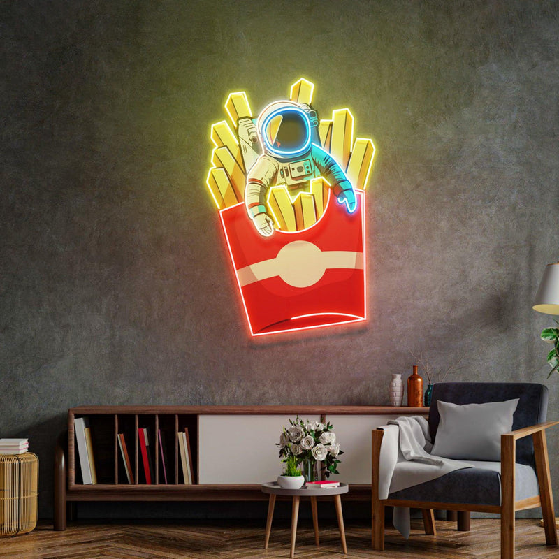 Astronaut auf einem Chip LED Neon Acryl Kunstwerk