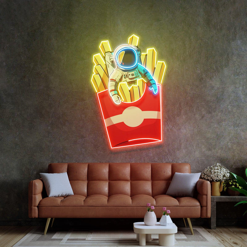 Astronaut auf einem Chip LED Neon Acryl Kunstwerk