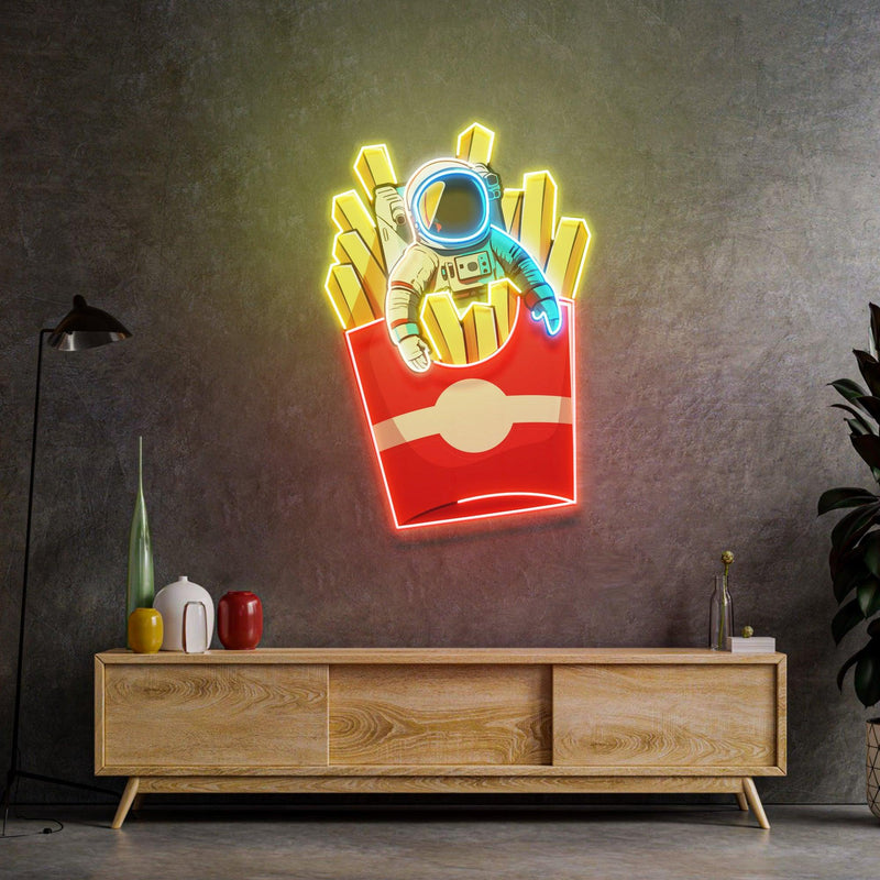 Astronaut auf einem Chip LED Neon Acryl Kunstwerk