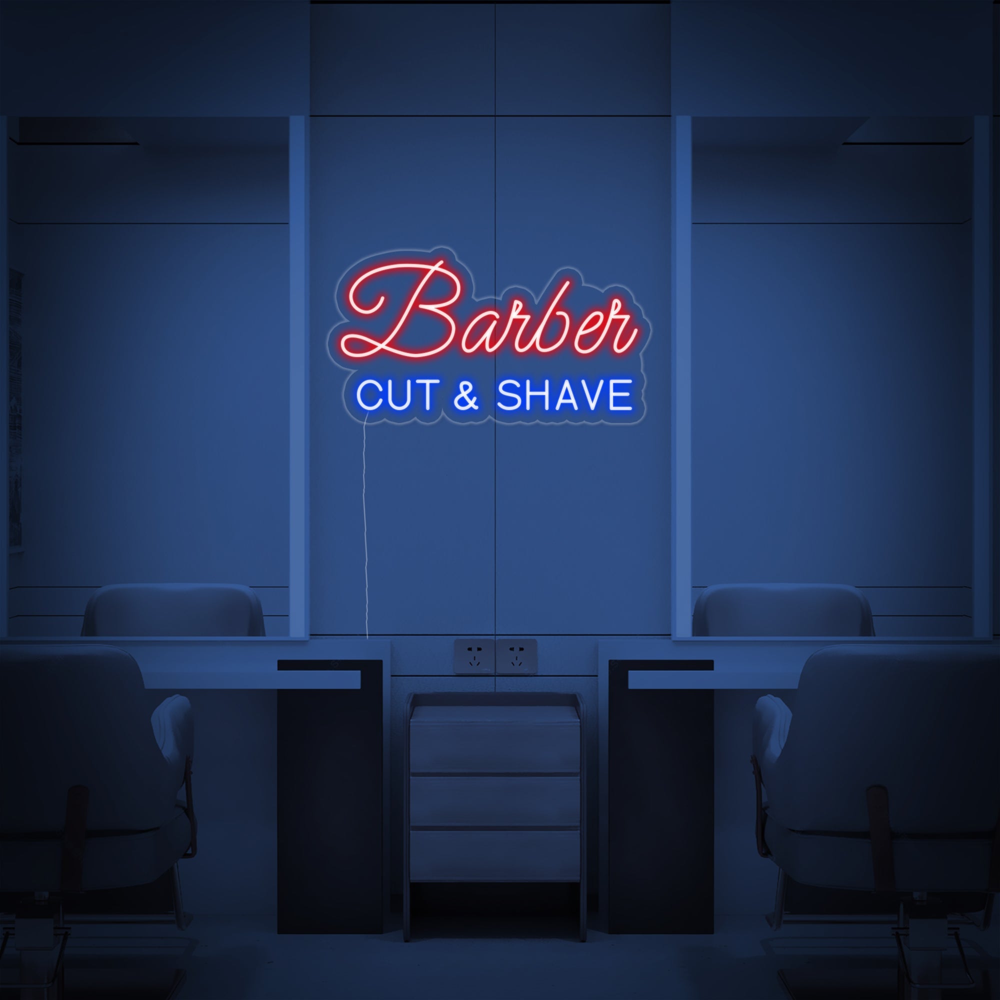 "BARBER Shop" Neonschrift, Barbershop Leuchtreklame, Barbershop Leuchtschild