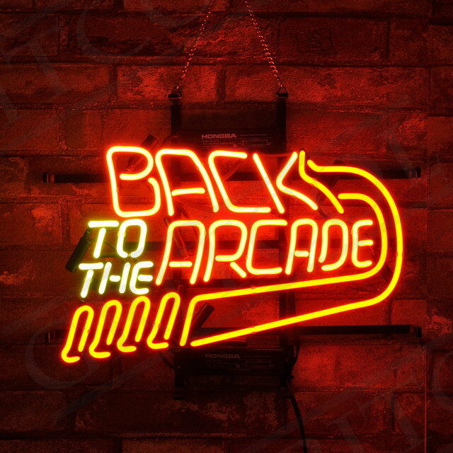 "Back To The Arcade, Spielzimmerdekor" Neonschrift, Arcade Leuchtreklame, Arcade Leuchtschild