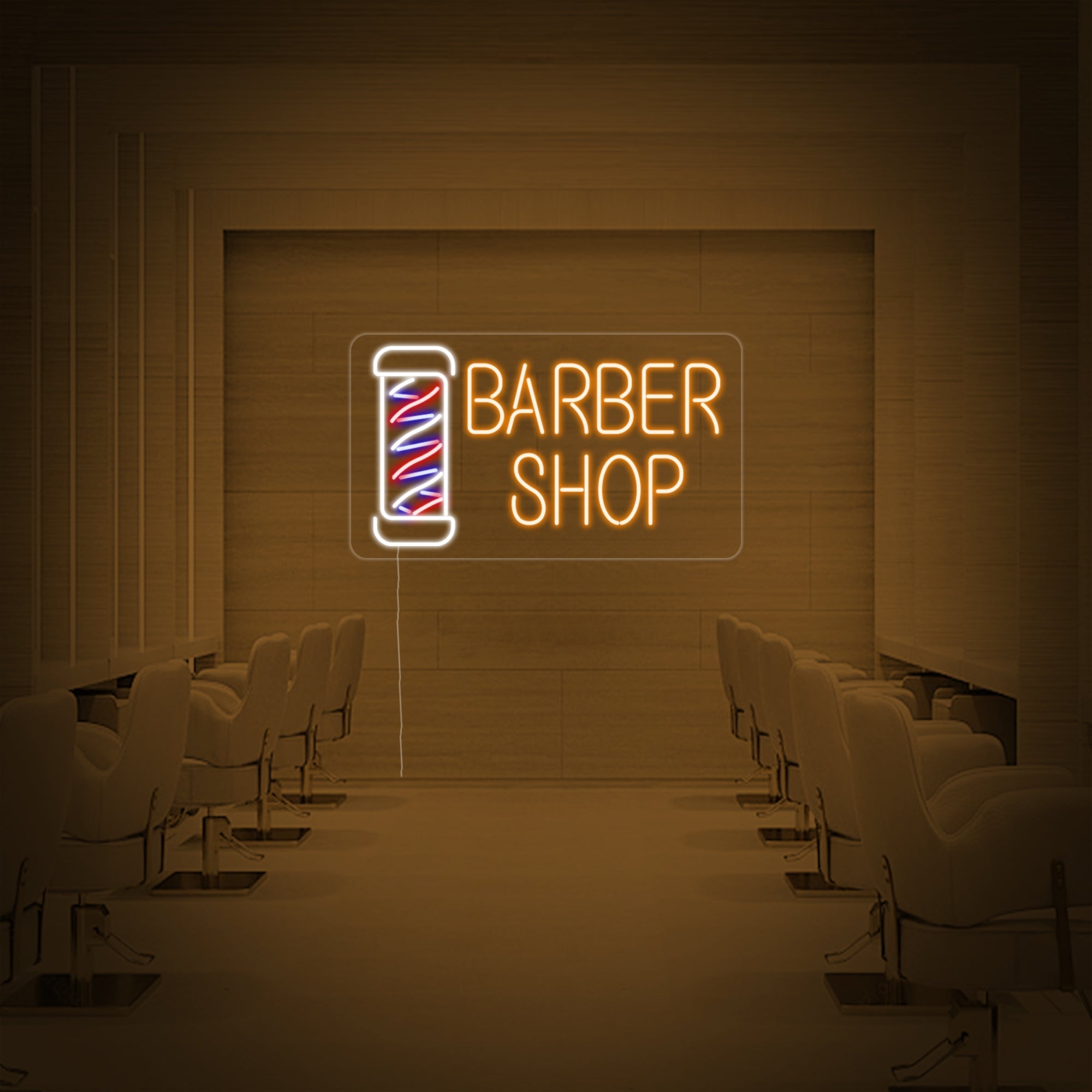 "Barber Shop" Neonschrift, Barbershop Leuchtreklame, Barbershop Leuchtschild