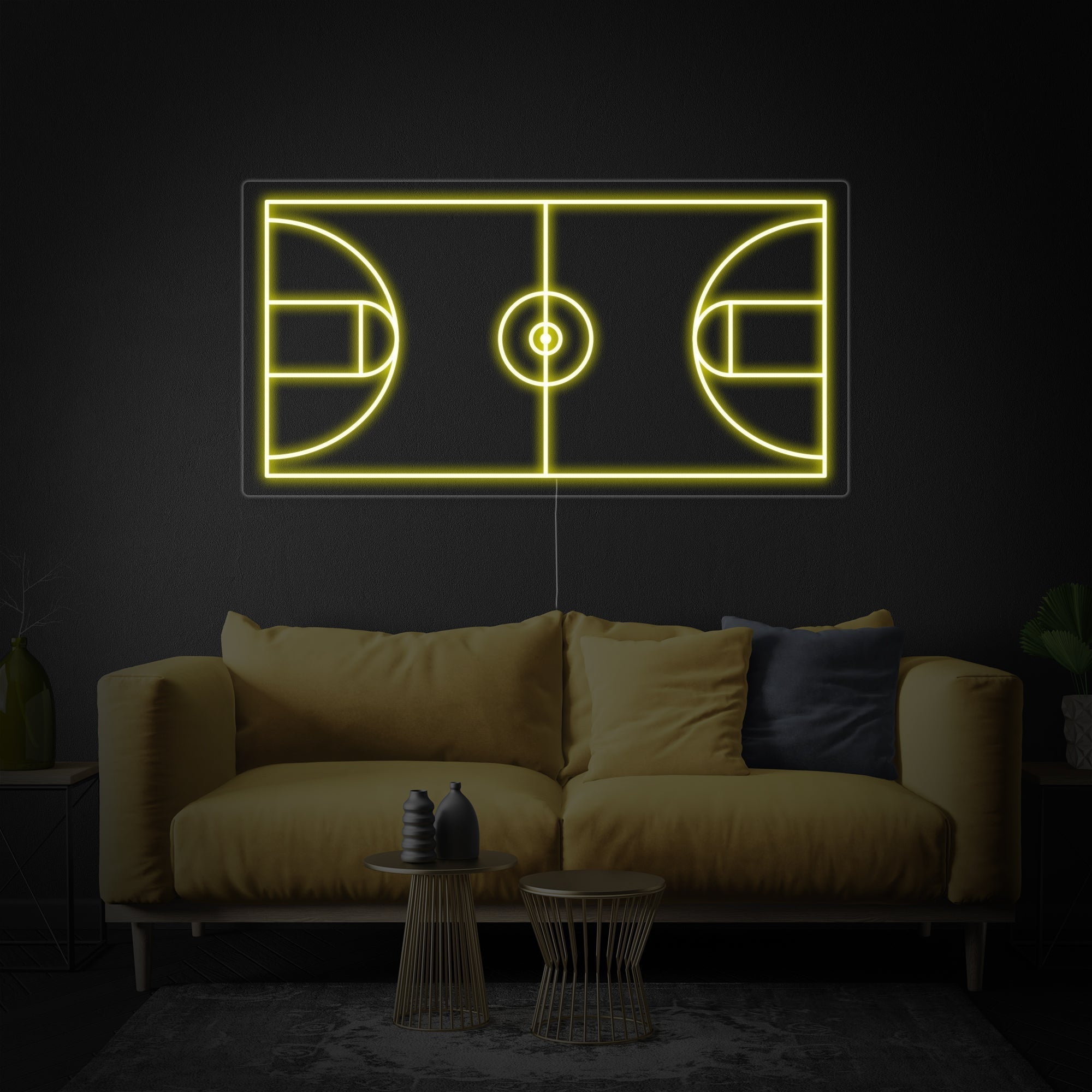 "Basketballplatz" Neonschrift