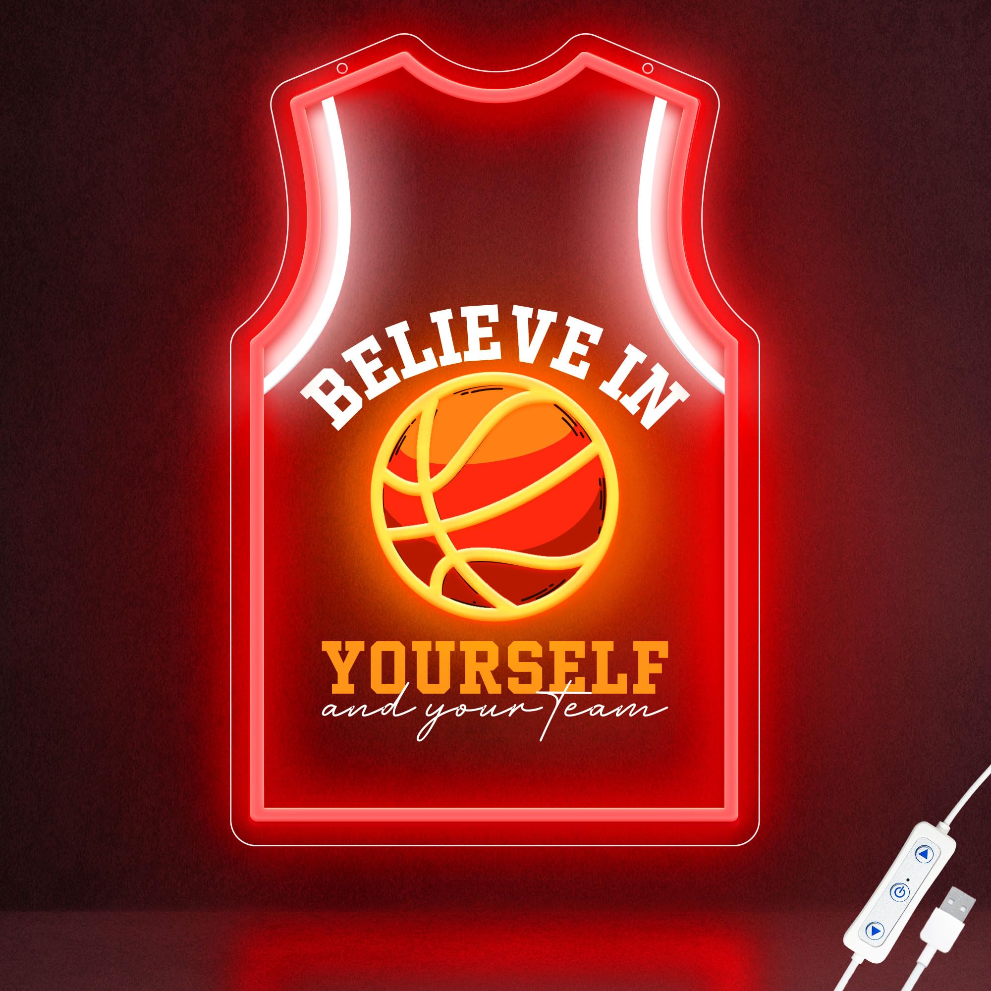 Basketball-Trikot Neonlampe – Stylische LED-Deko für Sportfans
