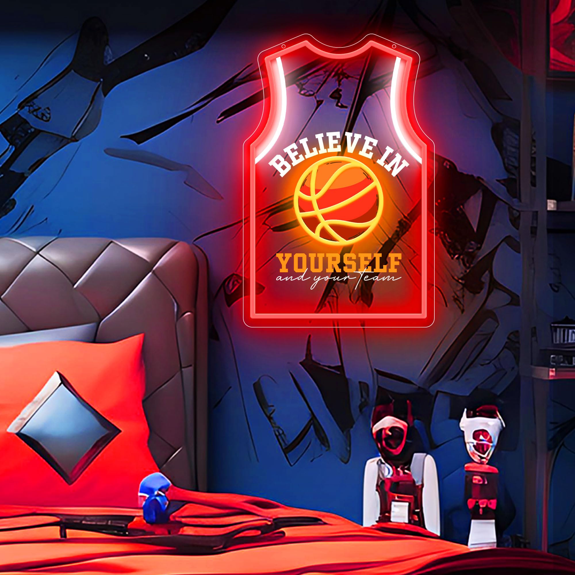 Basketball-Trikot Neonlampe – Stylische LED-Deko für Sportfans