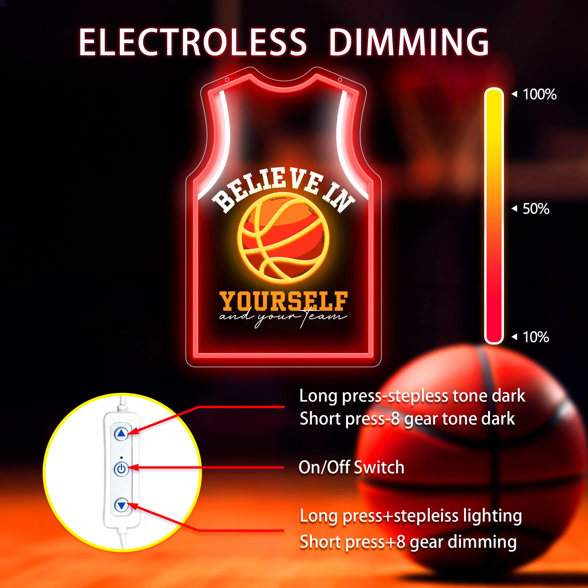 Basketball-Trikot Neonlampe – Stylische LED-Deko für Sportfans