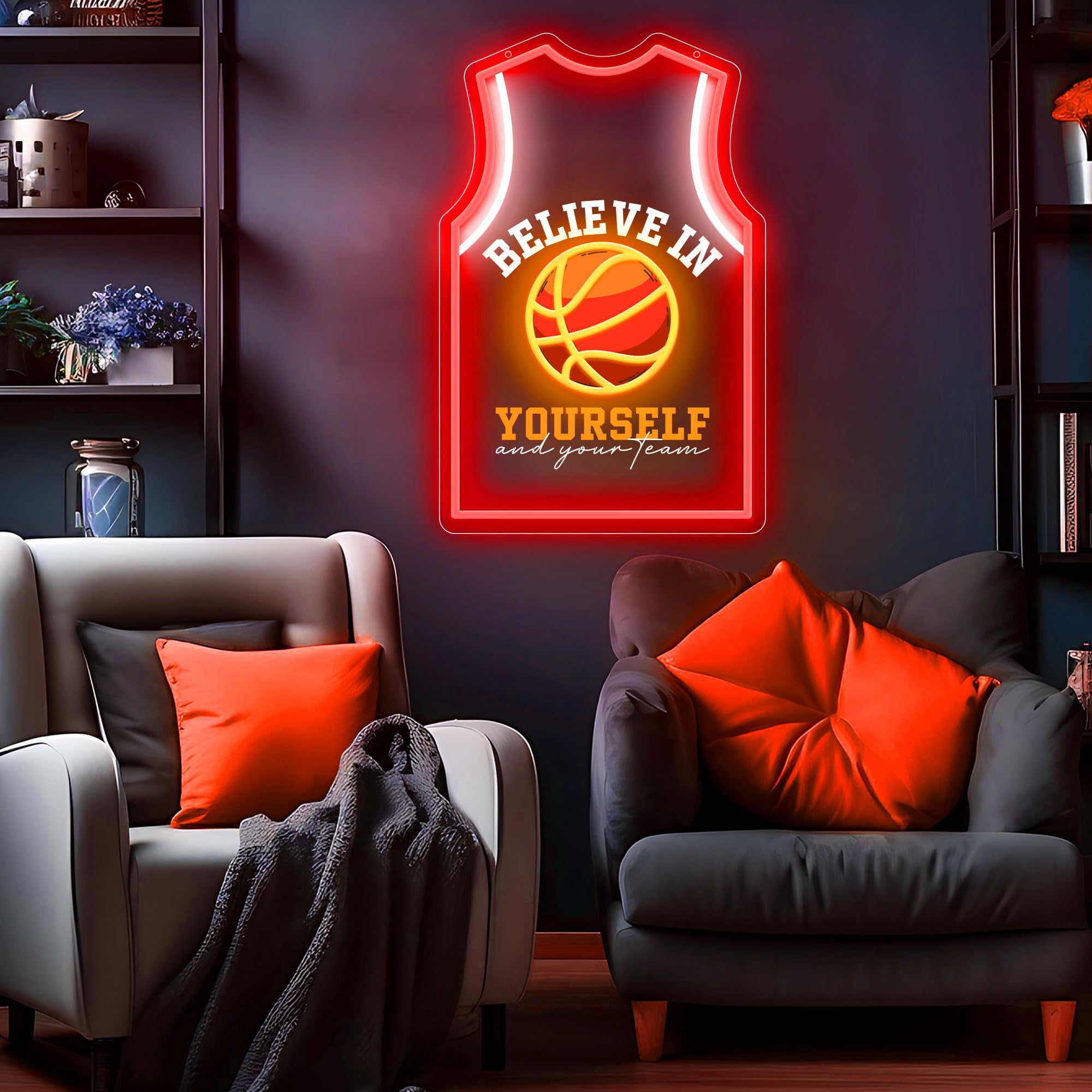 Basketball-Trikot Neonlampe – Stylische LED-Deko für Sportfans
