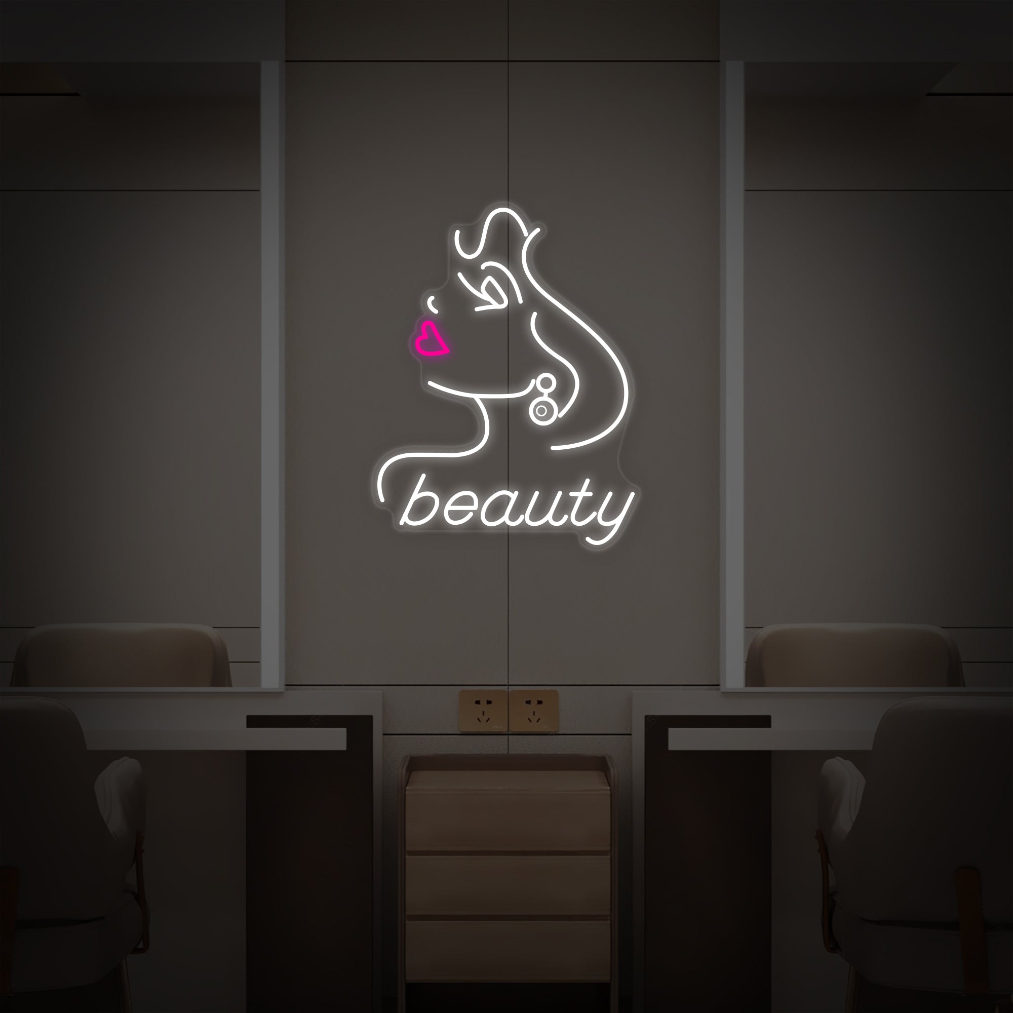 "Schönheitssalon Für Frauen" Neonschrift