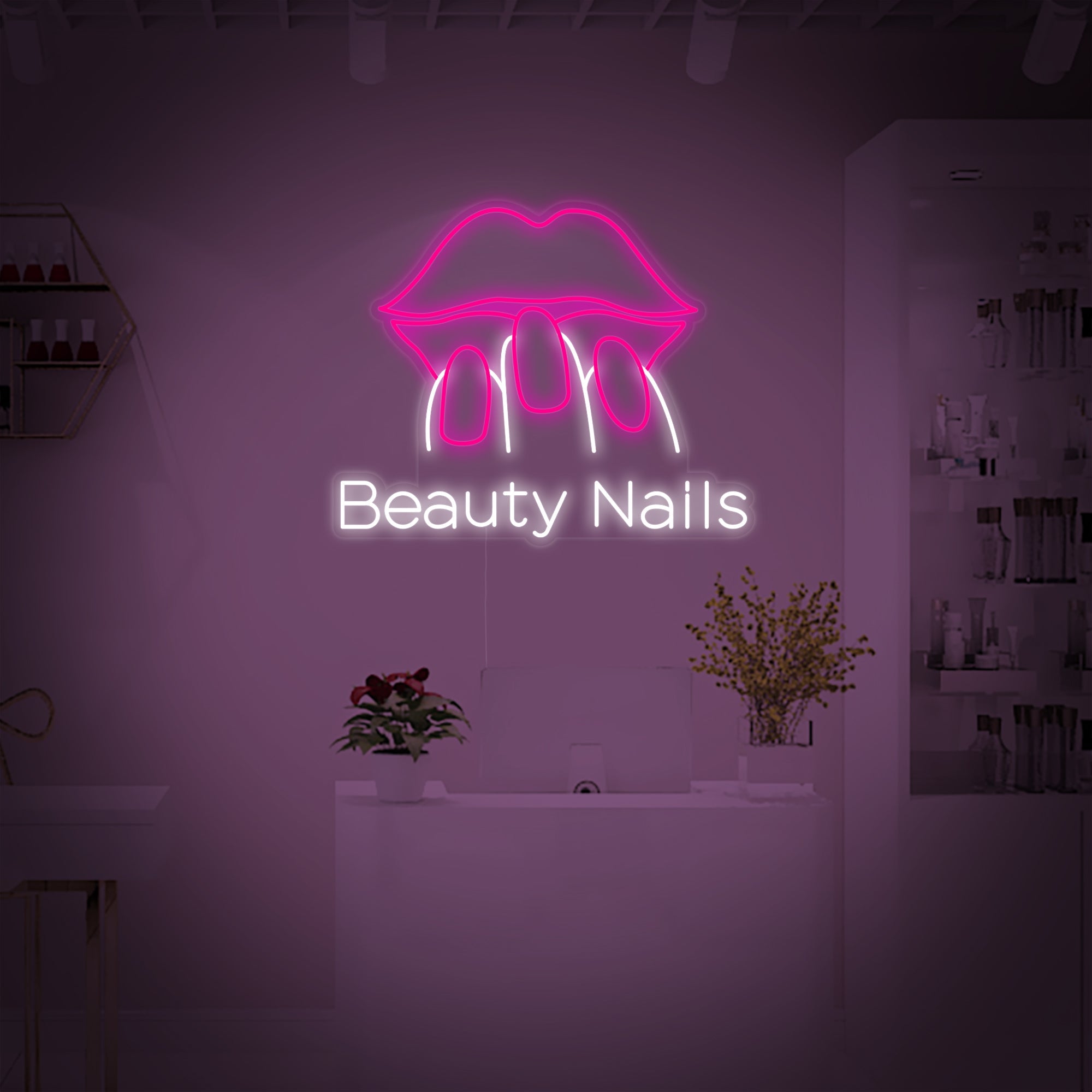 "Beauty Nails" Neonschrift