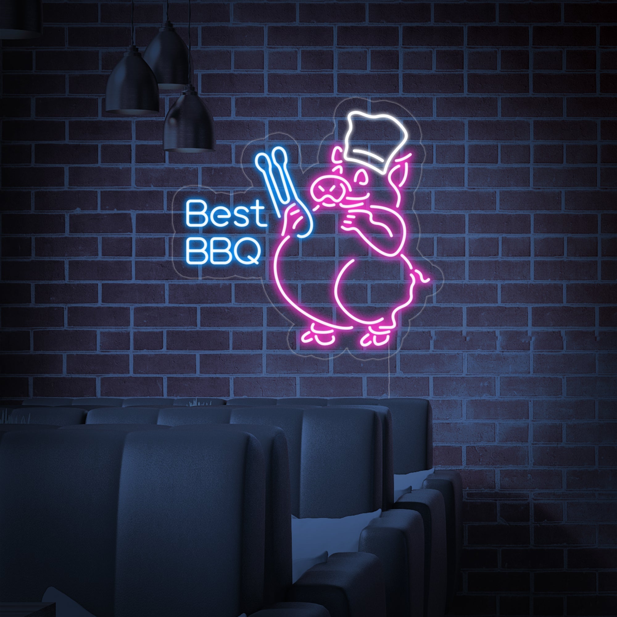 "Best BBQ" Neonschrift