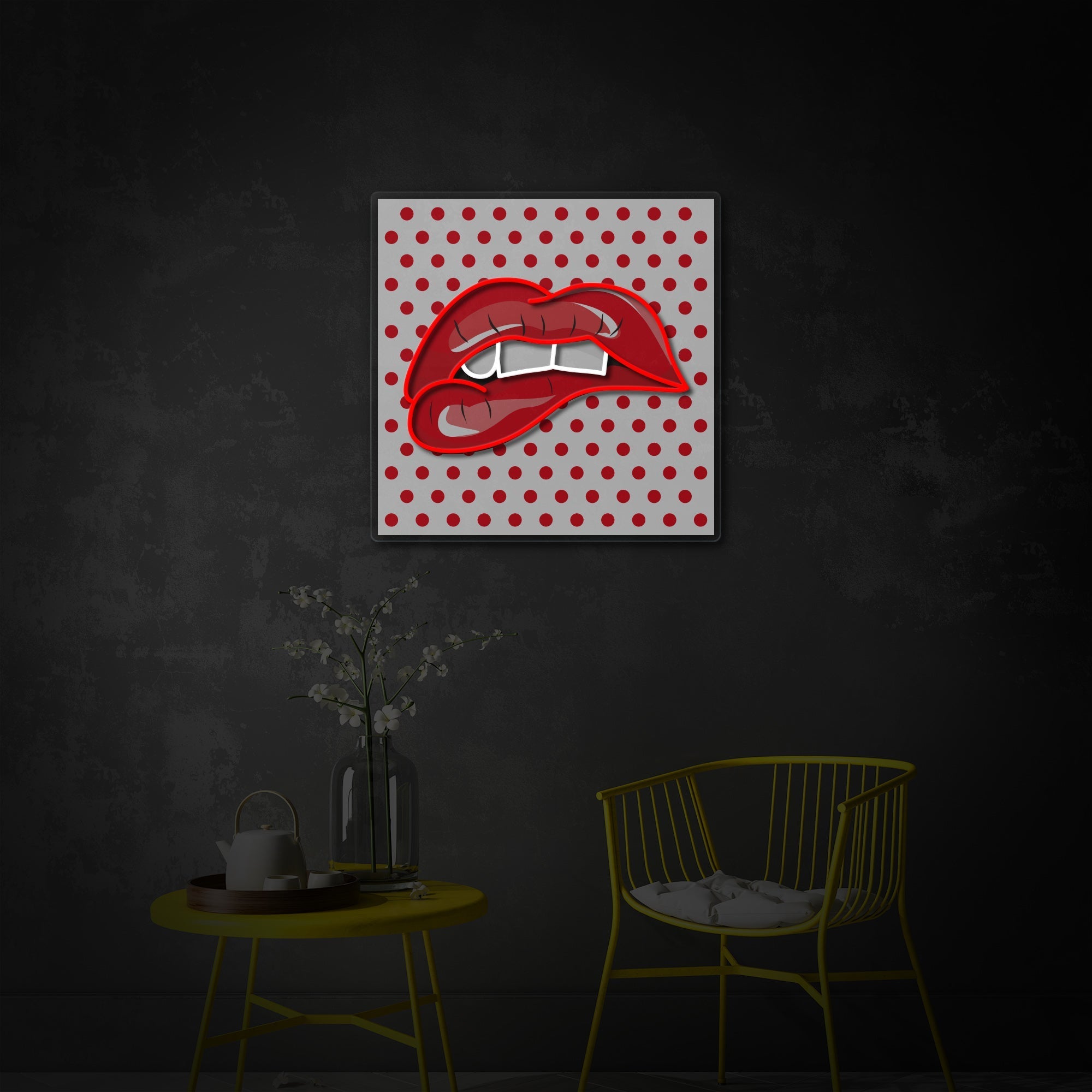 "Beißen Sie ihre roten Lippen" UV-bedruckt LED-Neonschild